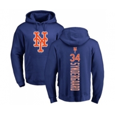 MLB Nike New York Mets #34 Noah Syndergaard Royal Blue Backer Pullover Hoodie