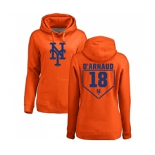 MLB Women's Nike New York Mets #18 Travis d'Arnaud Orange RBI Pullover Hoodie
