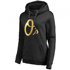 MLB Baltimore Orioles Women's Gold Collection Pullover Hoodie - Black