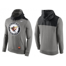 MLB Men's Baltimore Orioles Nike Gray Cooperstown Collection Hybrid Pullover Hoodie