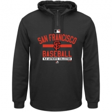MLB San Francisco Giants Majestic AC Team Property On-Field Solid Therma Base Hoodie - Black