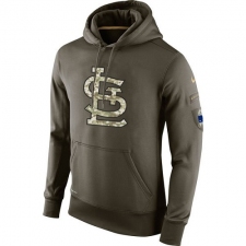 MLB Men's St. Louis Cardinals Nike Olive Salute To Service KO Performance Hoodie