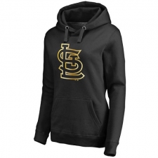 MLB St. Louis Cardinals Women's Gold Collection Pullover Hoodie - Black