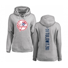 Baseball Women's New York Yankees #12 Troy Tulowitzki Ash Backer Pullover Hoodie