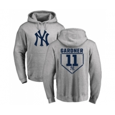 MLB Nike New York Yankees #11 Brett Gardner Gray RBI Pullover Hoodie