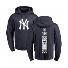MLB Nike New York Yankees #18 Didi Gregorius Navy Blue Backer Pullover Hoodie
