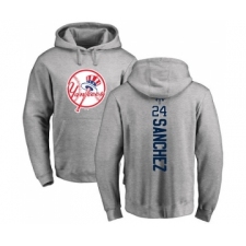 MLB Nike New York Yankees #24 Gary Sanchez Ash Backer Pullover Hoodie