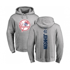 MLB Nike New York Yankees #41 Randy Johnson Ash Backer Pullover Hoodie