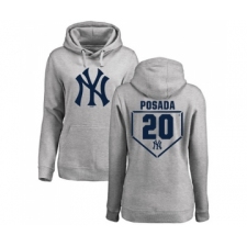 MLB Women's Nike New York Yankees #20 Jorge Posada Gray RBI Pullover Hoodie