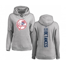 MLB Women's Nike New York Yankees #68 Dellin Betances Ash Backer Pullover Hoodie