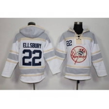 Men's New York Yankees #22 Jacoby Ellsbury White Home MLB Hoodie