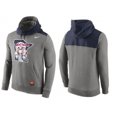 MLB Men's Minnesota Twins Nike Gray Cooperstown Collection Hybrid Pullover Hoodie
