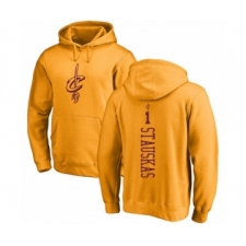 Basketball Cleveland Cavaliers #1 Nik Stauskas Gold One Color Backer Pullover Hoodie