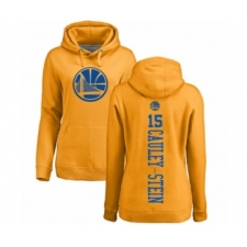 Basketball Women's Golden State Warriors #15 Willie Cauley-Stein Gold One Color Backer Pullover Hoodie