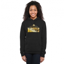 NBA Denver Nuggets Women's Gold Collection Ladies Pullover Hoodie - Black