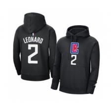 Men's Los Angeles Clippers #2 Kawhi Leonard 2021 Black Pullover Basketball Hoodie 2