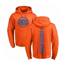 Basketball New York Knicks #23 Mitchell Robinson Orange One Color Backer Pullover Hoodie