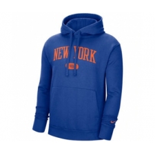 Men's New York Knicks 2021 Blue Heritage Essential Pullover Basketball Hoodie