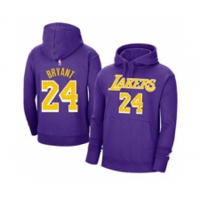 Men's Los Angeles Lakers #24 Kobe Bryant 2021 Purple Pullover Basketball Hoodie
