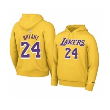Men's Los Angeles Lakers #24 Kobe Bryant 2021 Yellow Pullover Basketball Hoodie