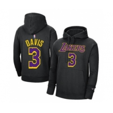Men's Los Angeles Lakers #3 Anthony Davis 2021 Black Pullover Basketball Hoodie