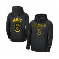 Men's Los Angeles Lakers #6 LeBron James 2021 Black Pullover Basketball Hoodie
