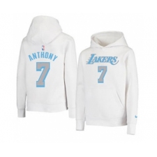 Men's Los Angeles Lakers #7 Carmelo Anthony 2021 White Pullover Basketball Hoodie