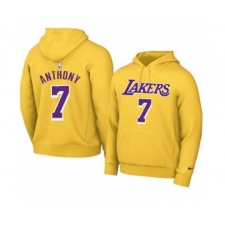 Men's Los Angeles Lakers #7 Carmelo Anthony 2021 Yellow Pullover Basketball Hoodie