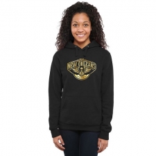 NBA New Orleans Pelicans Women's Gold Collection Ladies Pullover Hoodie - Black