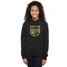 NBA Sacramento Kings Women's Gold Collection Ladies Pullover Hoodie - Black