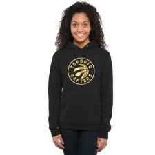 NBA Toronto Raptors Women's Gold Collection Ladies Pullover Hoodie - Black