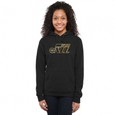 NBA Utah Jazz Women's Gold Collection Ladies Pullover Hoodie - Black