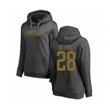 Football Women's Baltimore Ravens #28 Justin Bethel Ash One Color Pullover Hoodie