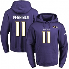 NFL Men's Nike Baltimore Ravens #11 Breshad Perriman Purple Name & Number Pullover Hoodie