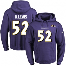 NFL Men's Nike Baltimore Ravens #52 Ray Lewis Purple Name & Number Pullover Hoodie