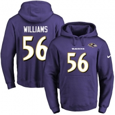 NFL Men's Nike Baltimore Ravens #56 Tim Williams Purple Name & Number Pullover Hoodie