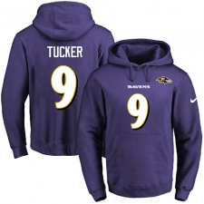 NFL Men's Nike Baltimore Ravens #9 Justin Tucker Purple Name & Number Pullover Hoodie