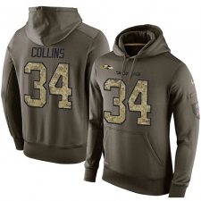 NFL Nike Baltimore Ravens #34 Alex Collins Green Salute To Service Men's Pullover Hoodie