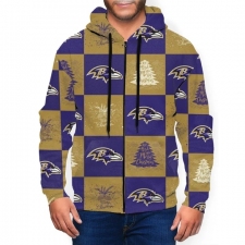 Ravens Team Ugly Christmas Men's Zip Hooded Sweatshirt