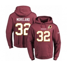 Football Men's Washington Redskins #32 Jimmy Moreland Red Name & Number Pullover Hoodie