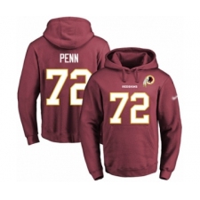 Football Men's Washington Redskins #72 Donald Penn Red Name & Number Pullover Hoodie