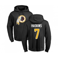 Football Washington Redskins #7 Dwayne Haskins Black Name & Number Logo Pullover Hoodie