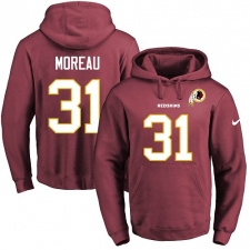 NFL Men's Nike Washington Redskins #31 Fabian Moreau Burgundy Red Name & Number Pullover Hoodie