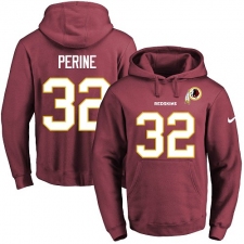 NFL Men's Nike Washington Redskins #32 Samaje Perine Burgundy Red Name & Number Pullover Hoodie