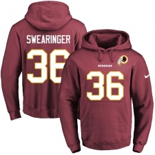 NFL Men's Nike Washington Redskins #36 D.J. Swearinger Burgundy Red Name & Number Pullover Hoodie