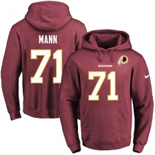 NFL Men's Nike Washington Redskins #71 Charles Mann Burgundy Red Name & Number Pullover Hoodie
