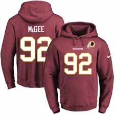 NFL Men's Nike Washington Redskins #92 Stacy McGee Burgundy Red Name & Number Pullover Hoodie