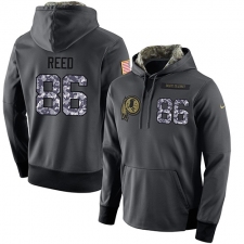 NFL Nike Washington Redskins #86 Jordan Reed Stitched Black Anthracite Salute to Service Player Performance Hoodie