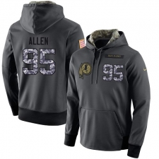 NFL Nike Washington Redskins #95 Jonathan Allen Stitched Black Anthracite Salute to Service Player Performance Hoodie