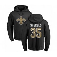 Football New Orleans Saints #35 Marcus Sherels Black Name & Number Logo Pullover Hoodie